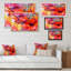 Fleurs abstraites de gerbera rouge - reproduction de cadre flottant sur toile-1890146009-1890145990