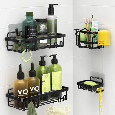 Adhesive Shower Corner Organizer Shelves, No Drilling Stainless