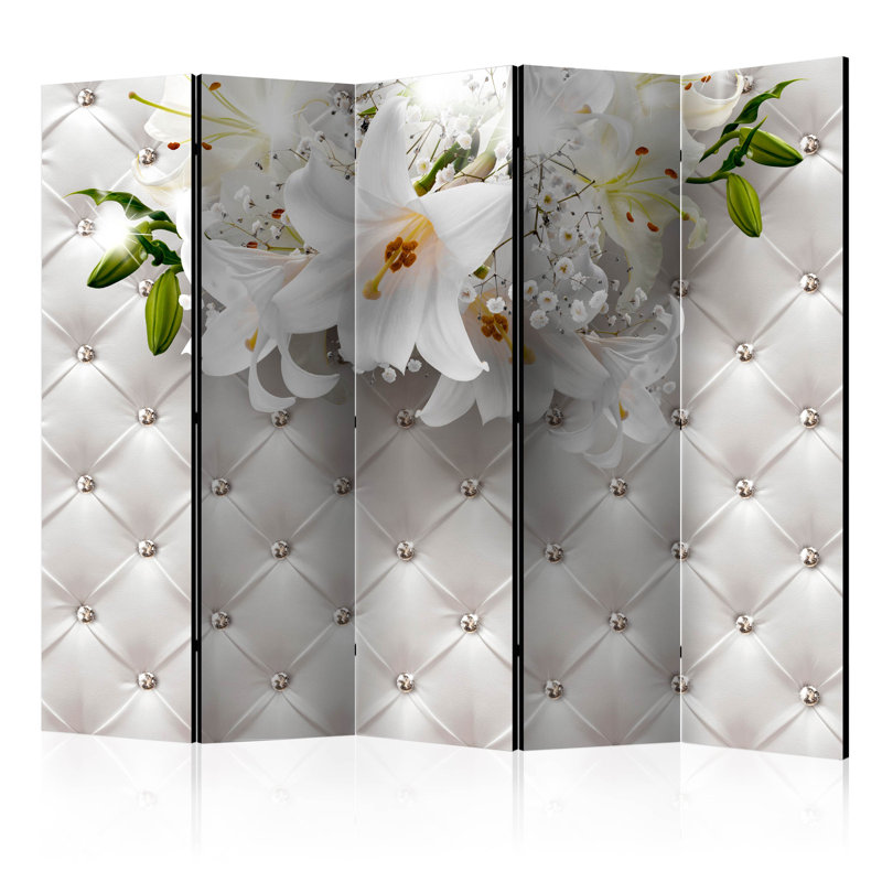 225cm W x 172cm H 5 - Panel Wood Folding Room Divider