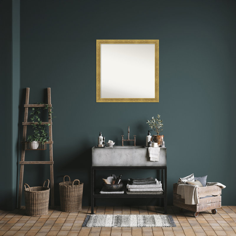 Miroir Earmon, Or, 29,25 po x 29,25 po, Carré