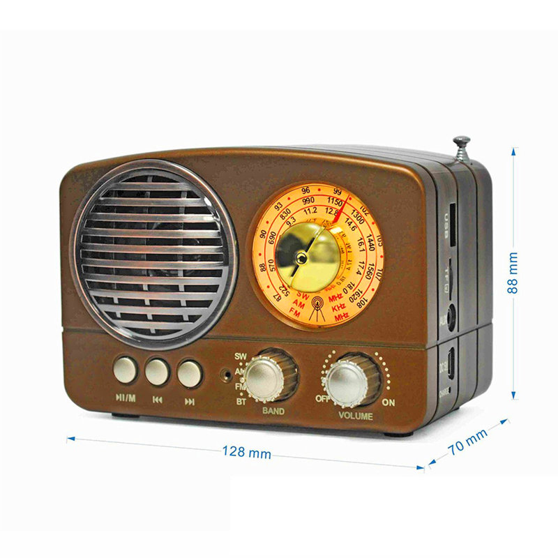 Radio rétro rétro avec Bluetooth, Kaki / noir aléatoire