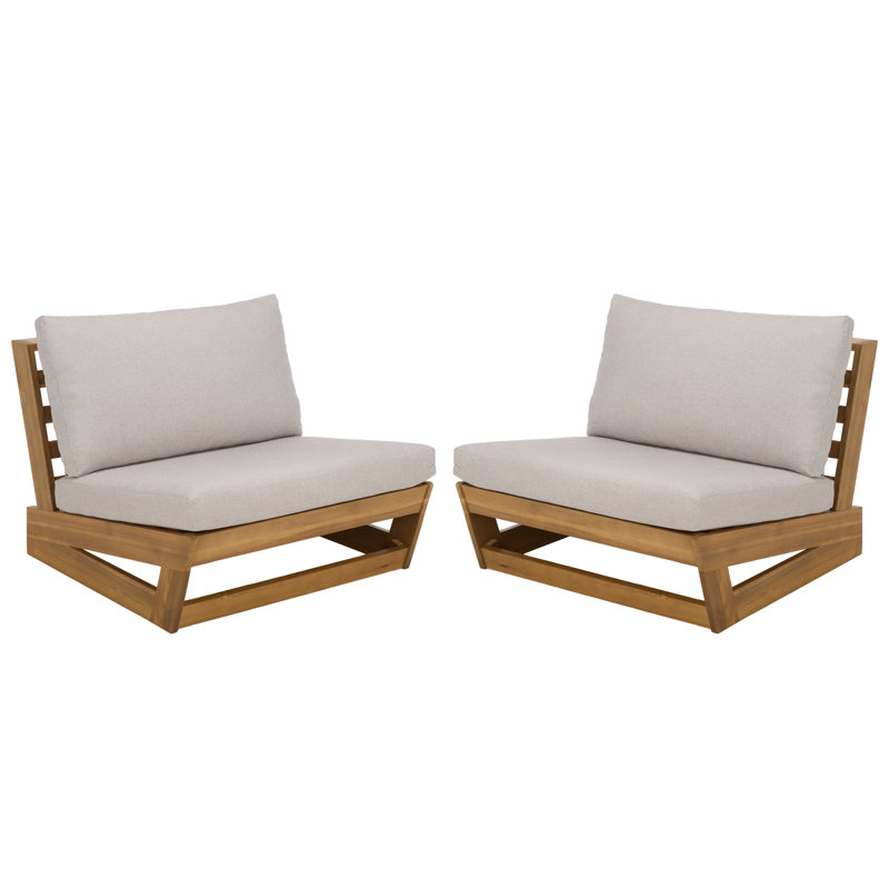 Ensemble de 2 chaises longues Duncan, Gris clair