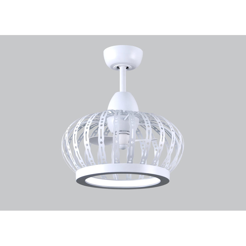 Dana LED Downrod Ceiling Fan, Matte White