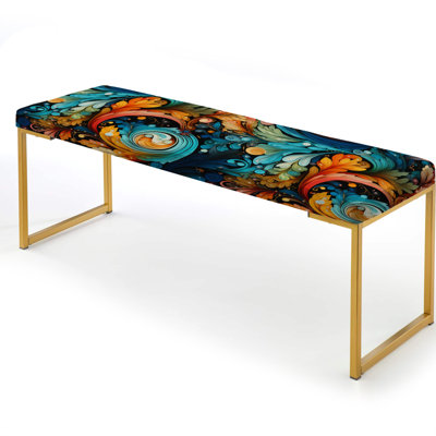 Artistic Expression Paisley Pattern - Paisley Upholstered Gold Bench