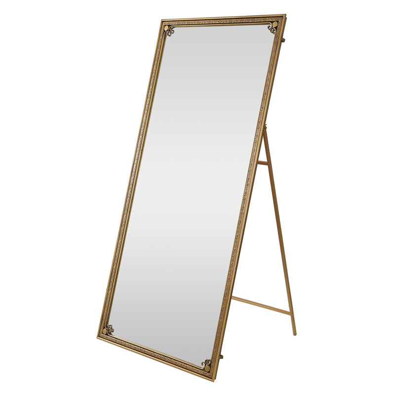 Full Length Mirror with Stand, 70.1"x31.9" Floor Standing Large Dressing Mirror Hanging or Leaning Against Wall for Bedroom Living Room, Antique Gold