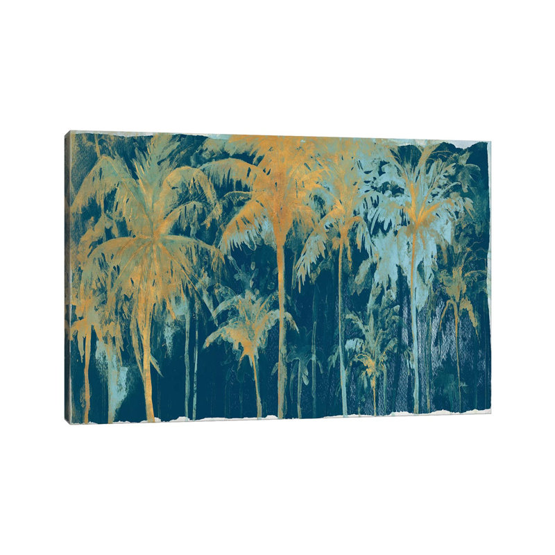 Teal And Gold Palms by Patricia Pinto - Wrapped Canvas Gallery-Wrapped Canvas Giclée, 45.72cm H x 66.04cm W