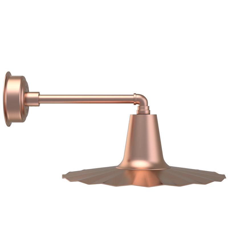Luminaire de grange d’extérieur à del Iris, H 7,5 po x l 20 po x P 20 po, Cuivre uni