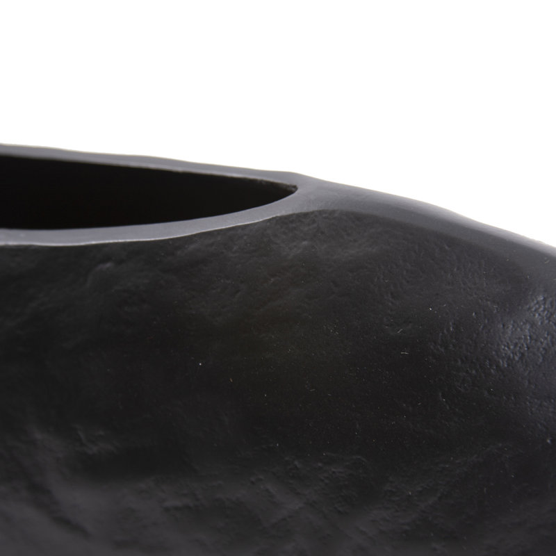 Maica Handmade Aluminum Table Vase, Black, 8" H x 17" W x 4" D