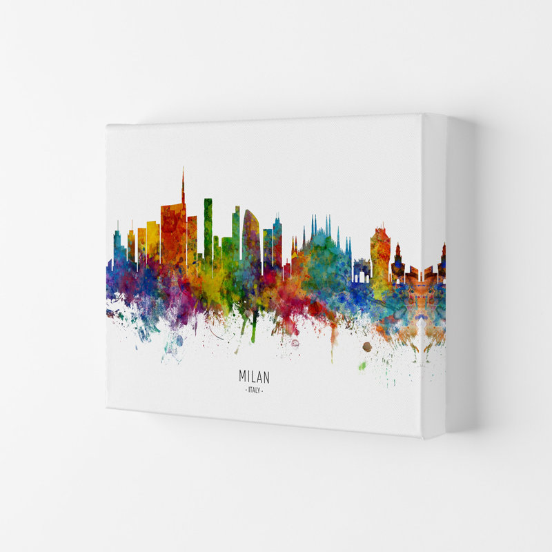 Milan Italy Skyline by Michael Tompsett - Print, Wrapped Canvas, 59.4cm H x 84cm W x 4cm D