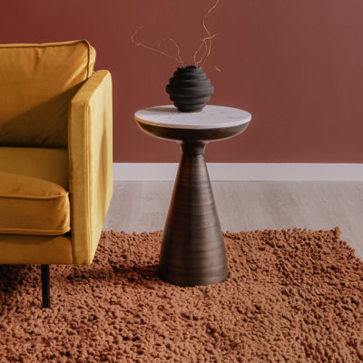 Gravesend Marble Top and Drum Base End Table