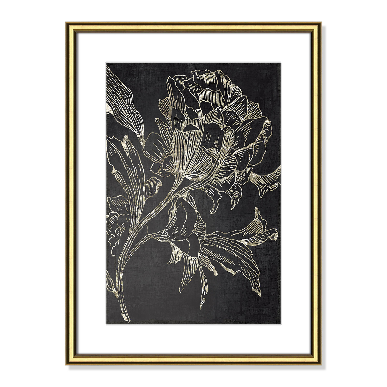Clarendon "Golden Flower Folklore I" Print, 24.25" H x 18.25" W, Gold Framed