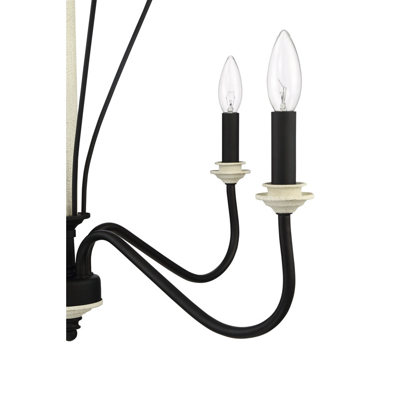 Style bougie 5 lumières classique/lustre traditionnel avec accents de bois Finnigan
