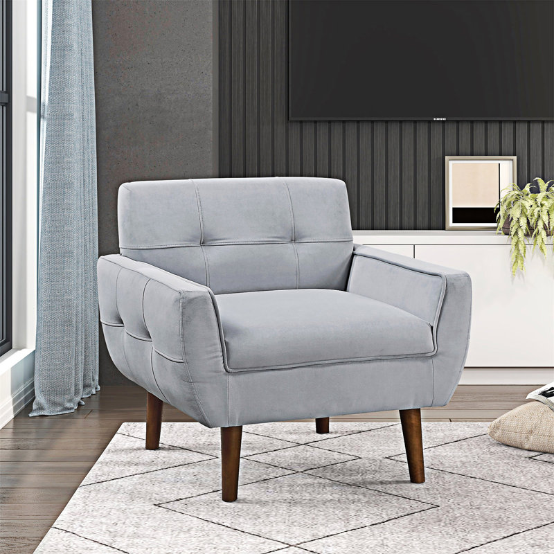 Fauteuil d'appoint capitonné, Gris