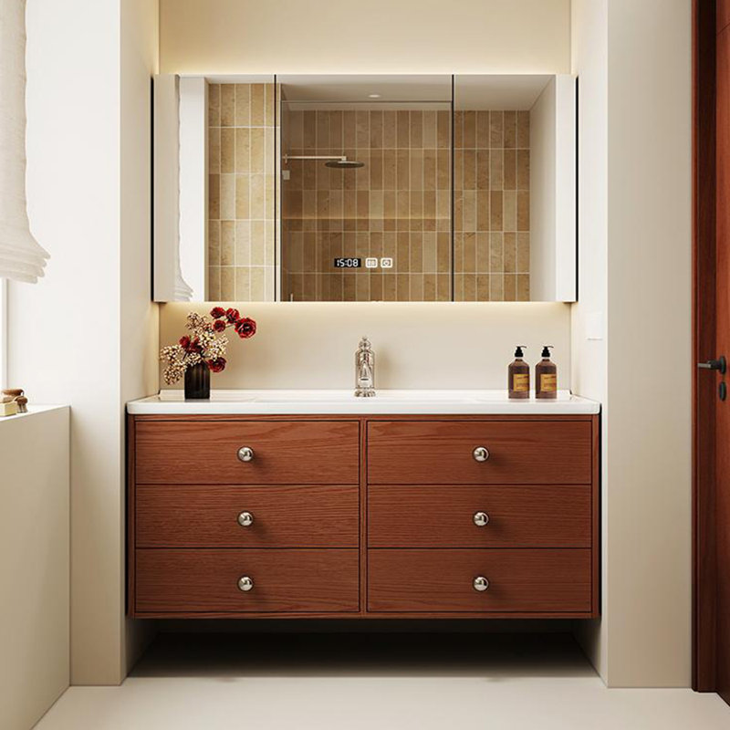 Armoire de salle de bain style français, H 23,6 po x l 55,1 po x P 19,7 po