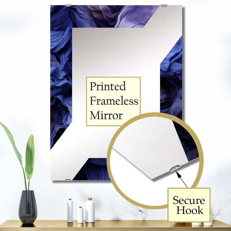 Grand miroir mural abstrait en soie Fractal - Autre MIR137269, 40 po x 30 po