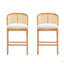 Tabouret de comptoir d'intérieur en bois Tatti, avec revêtement, ensemble de 2