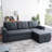 Gadalia L-Shaped Velvet Sleeper Sofa Reversible couch Pull Out Couch with storage chaise-20531766