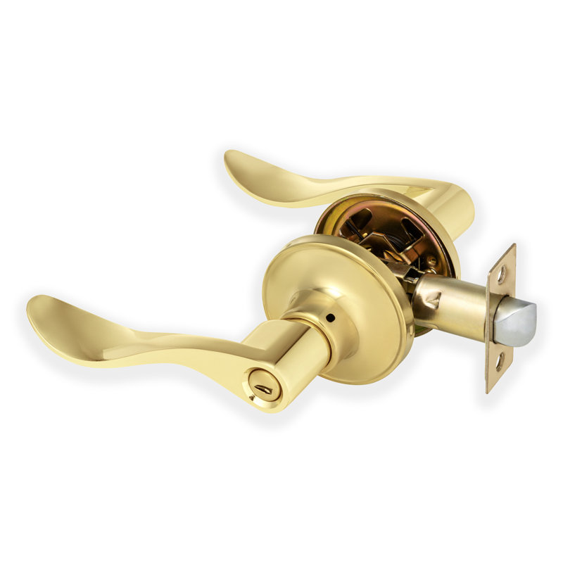 XFORT Cabriole Privacy Knob Set, Door Knob with Lock for Internal Wooden Bathroom Doors, Complete Set with Tubular Latch