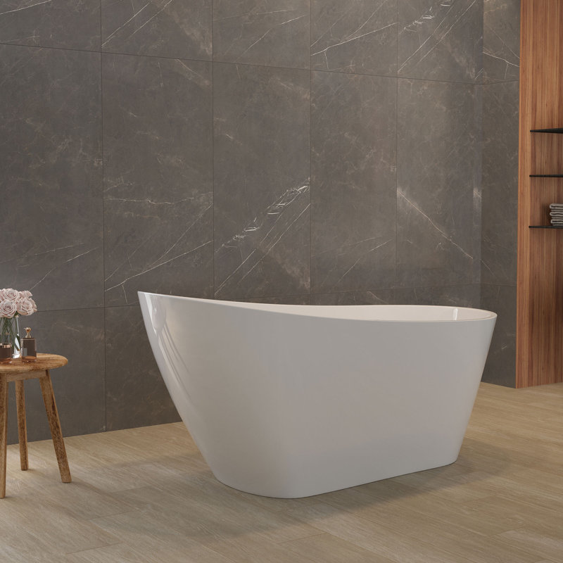 54" x 28" Freestanding Soaking Acrylic Bathtub
