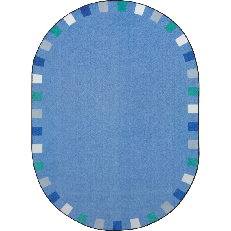 On The Border by Joy Carpets Area Rug, Oval 5'4" x 7'8"