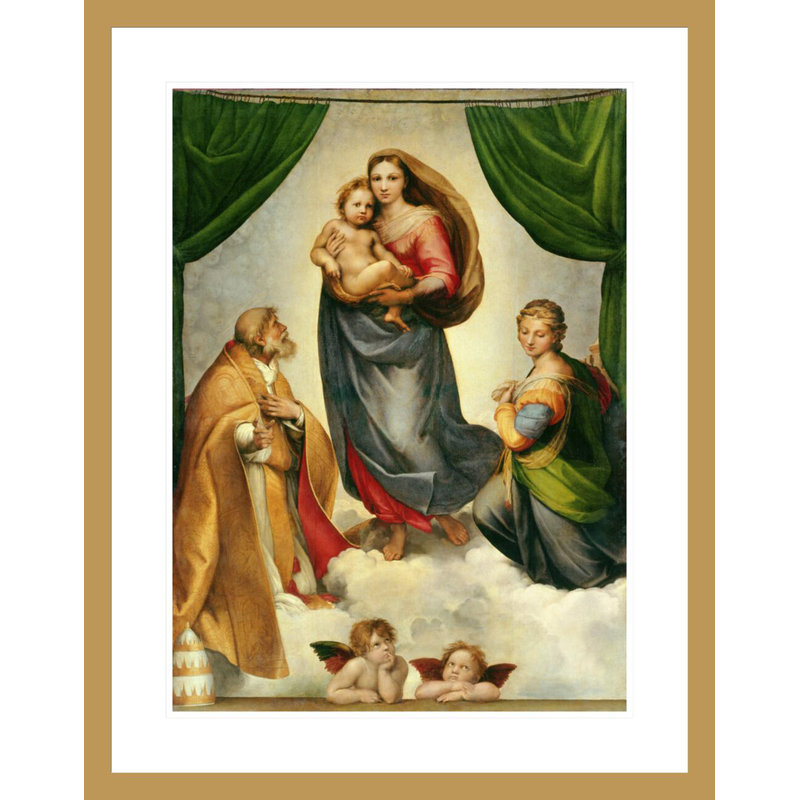 «The Sistine Madonna» par Raphael, impression giclée sur cadre, H 29,5 po x l 23,26 po