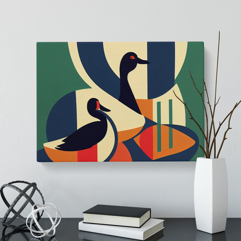 Ducks Abstract Vol.1 - Wrapped Canvas, 40cm H x 60cm W x 3cm D