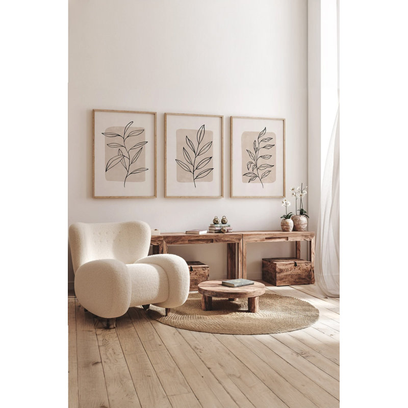 Elegant Decorative Framed Painting Set (3 Pieces), 12.9 x 18.9 inches | 100% Solid Wood Frame (Thickness: 0.8 inches), 100% MDF Artwork | Vibrant Digital Printing, Perfect for Living Room & Office Décor