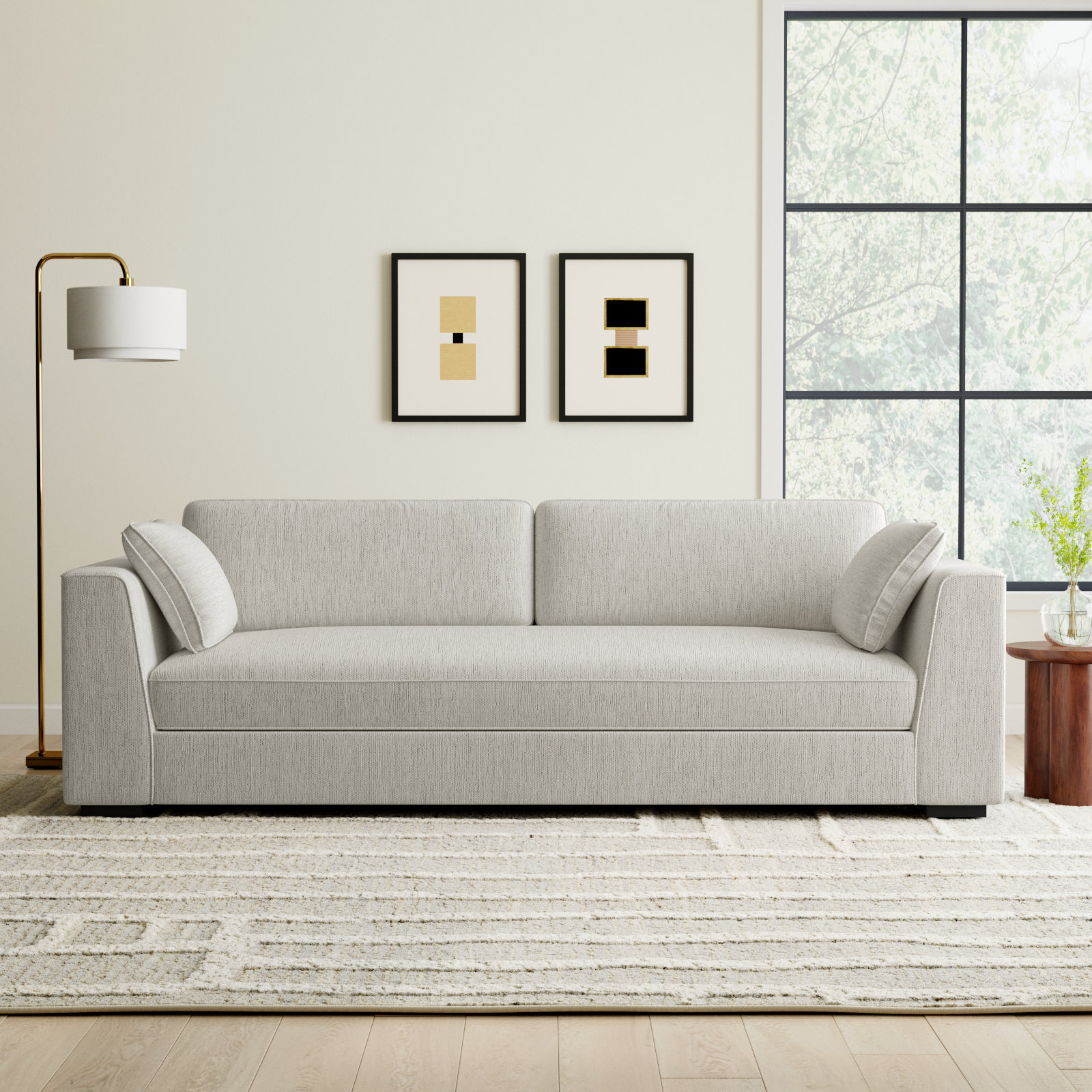 Capri 99" Sofa, Bright Ash