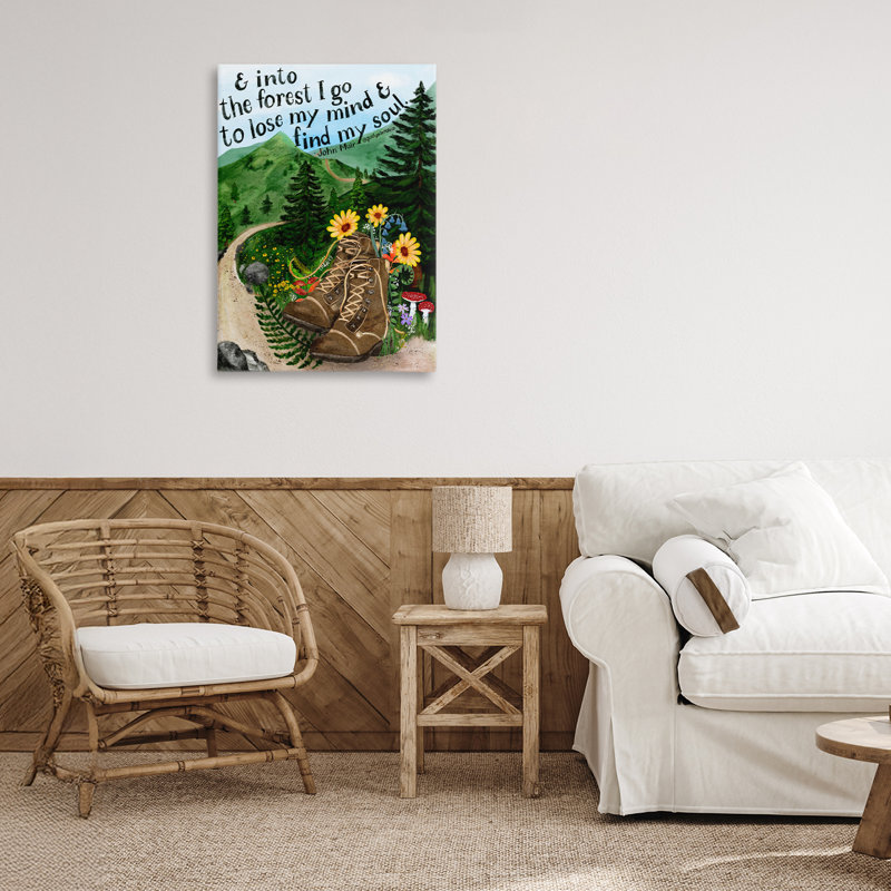 Into The Forest I Go Quote Canvas, design par Glad You Here Co., H 24 po x l 16 po
