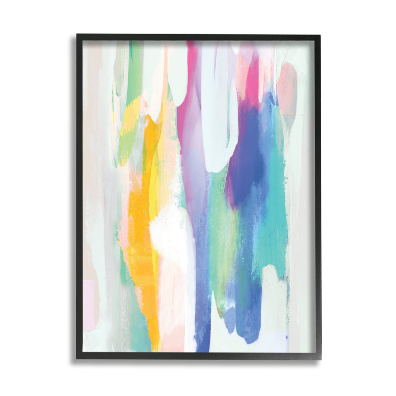 Allure Rainbow Tones - peinture sur toile, Giclée encadrée noir minuit, H 30 po x l 24 po x 1,5 po