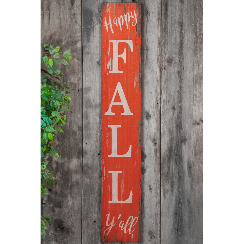 Set of 2 Tall Wood Harvest Porch Signs