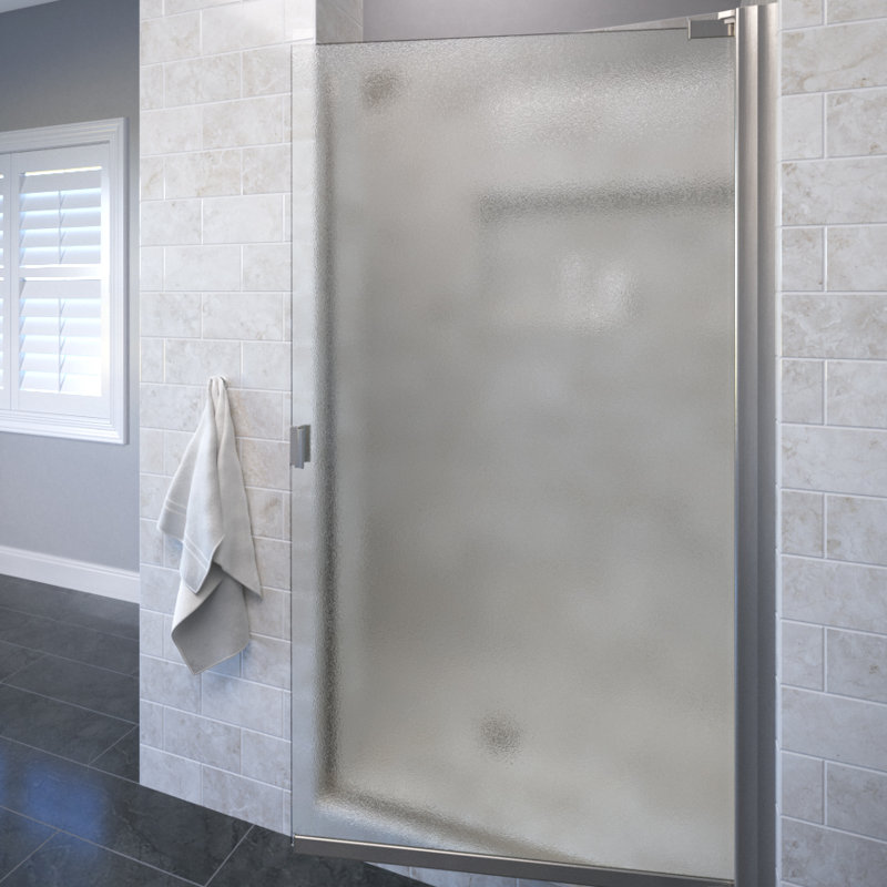 Armon - W x 66'' H Pivot Door Semi-Frameless Shower Door with, Brushed Nickel, AquaGlideXP clear