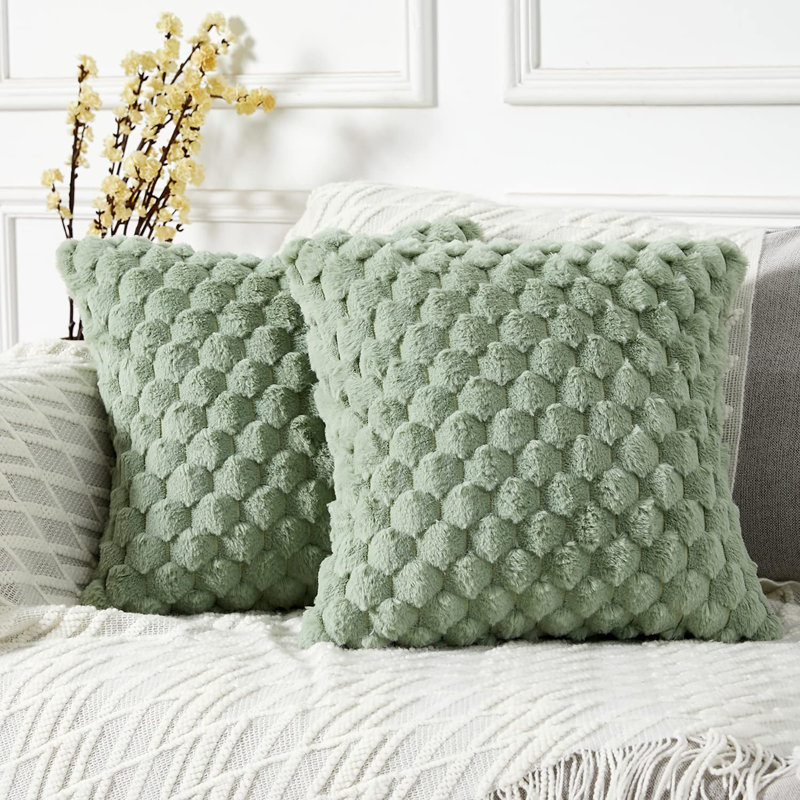 Ensemble de 2 housses de coussin décoratives 18 x 18, Vert sauge
