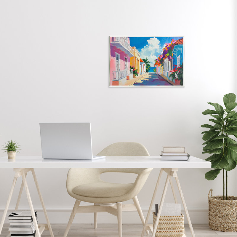 «Coastal Colors Town», plaque murale par Franklyn Gregory, H 10 po x l 15 po
