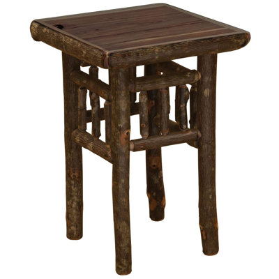 Fireside Lodge Hickory Log Open Nightstand - Slate
