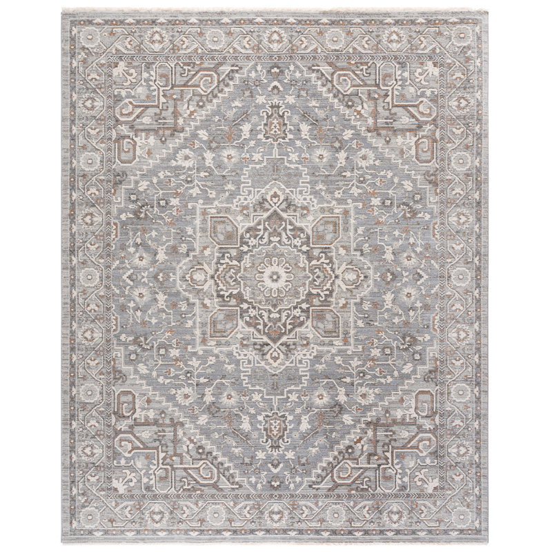 Tapis oriental en polyester 1272 Clover, Rectangle 9 pi x 12 pi, Gray