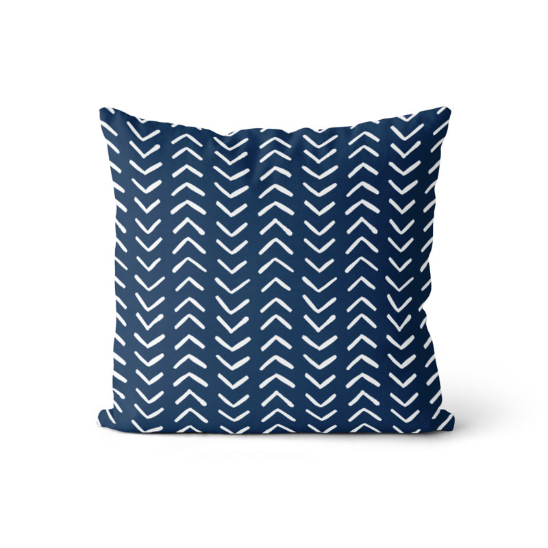 Housse et insert de coussin carré Pece, Bleu marine / blanc