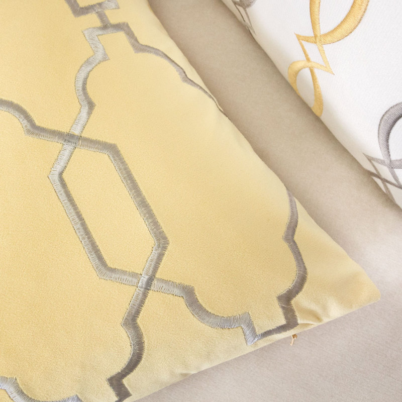 Janiah Embroidered Outdoor Throw Pillow