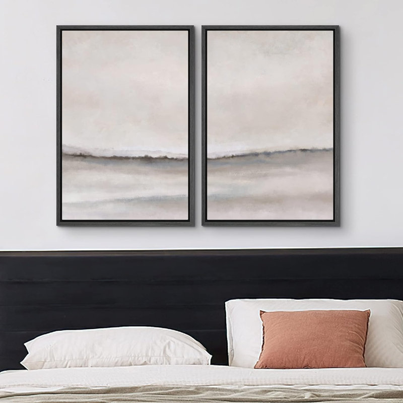 «Brush Stroke», impression sur toile 2 pièces, Noir, H 24 po x l 32 po x P 1,5 po