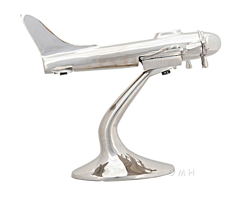 Shiny Nickel Aluminum WWII Airplane Figurine