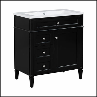 Meuble-lavabo moderne de 30 po avec lavabo supérieur, rangement spacieux et conception élégante pour une organisation efficace