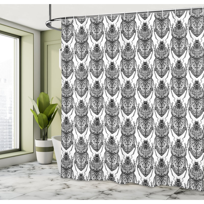 Shower Curtain with Hooks Included, 70" H x 69" W