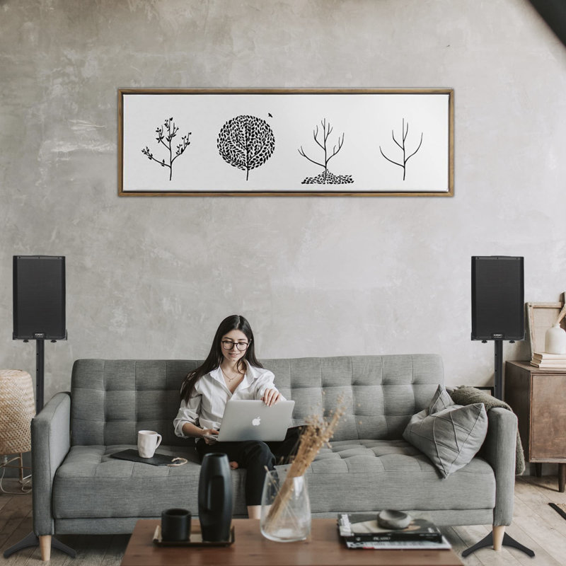 Adjustable Height Speaker Stands, Extend 50.5 To 75CM Floor Speaker Stand Holds Satellite Speakers & Bookshelf Speaker, 1 Pair (2 Sections)