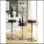 Tabouret de bar hydraulique noir et chrome réglable
