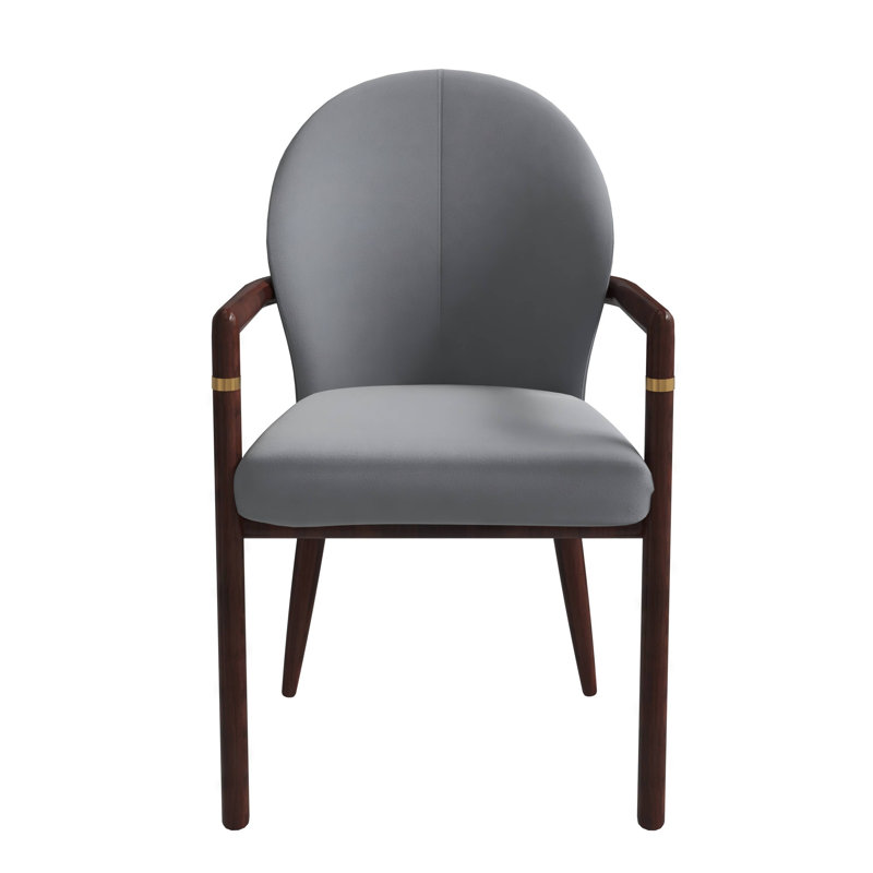 Chaise rembourrée avec pieds en bois d'hévéa Kavonna Series, Gris