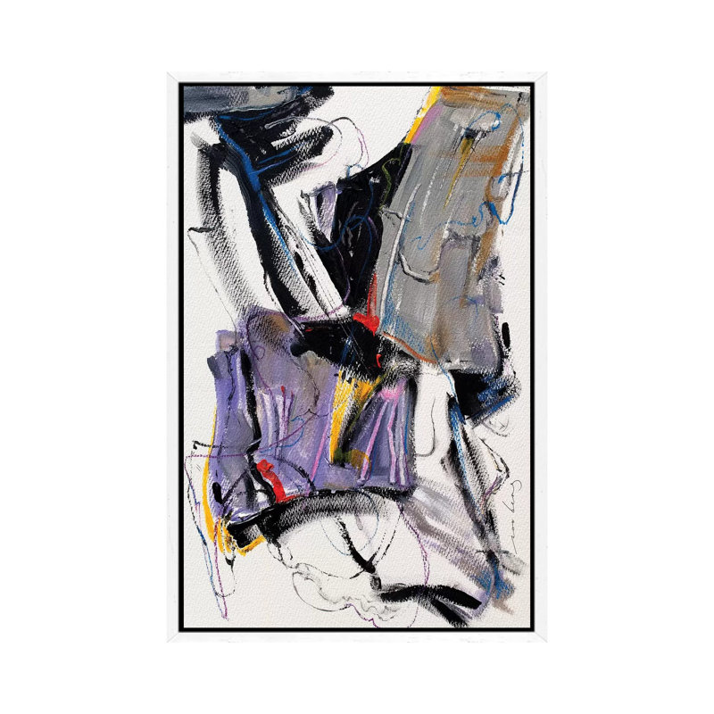 Abstract View by Soo Beng Lim - Painting on Canvas, 66.04 cm H x 45.72 cm W, White Framed