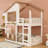 Wood Bunk Bed With Bookshelf-178354894-178354895