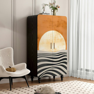 Nordic home modern cream style wardrobe