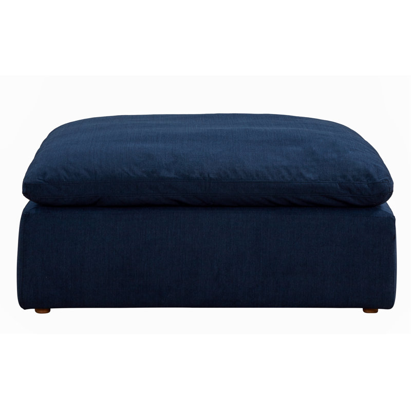  Repose-pieds modulaire carré à recouvrement de 44 po Collection Sunset Trading Contemporary Puff | Tissu performance lavable résistant à l'eau | Résistant aux taches | Repose-pieds surdimensionné pour grand duvet | Bleu marine