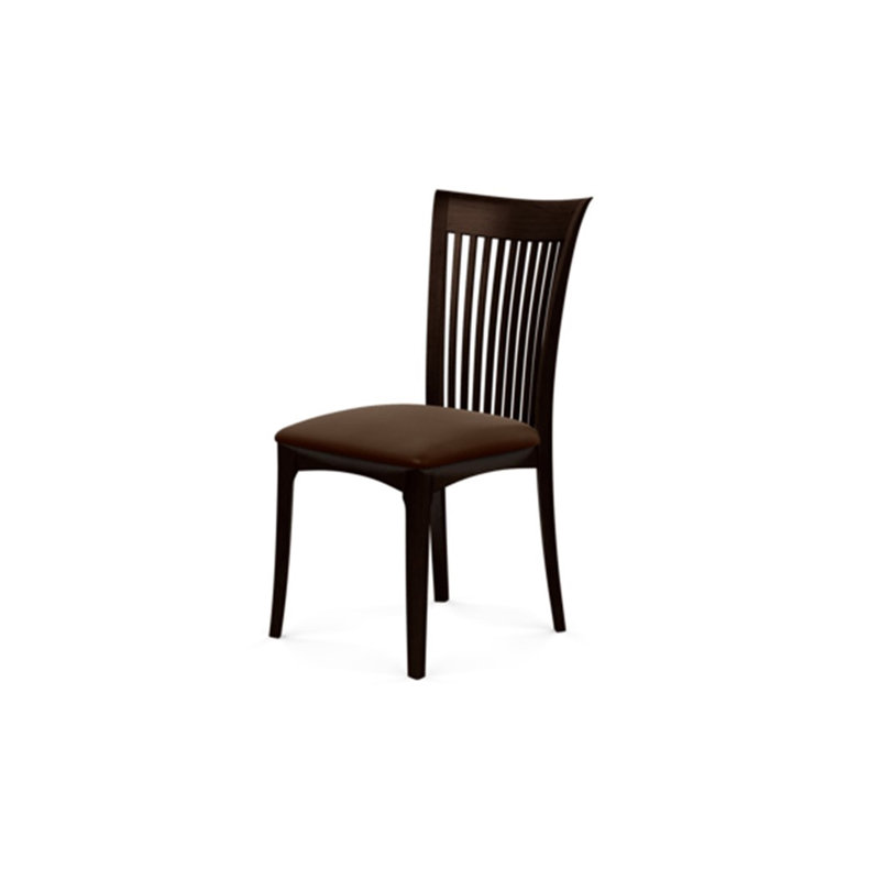 Sarah 19.25'' H Upholstered Side Chair, Coffee Leather, Smoke Cherry